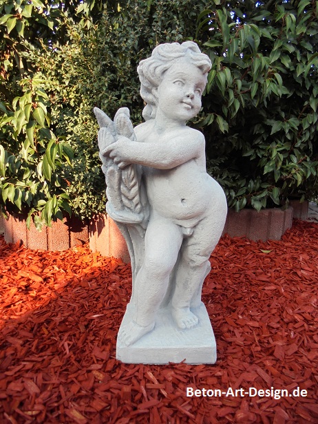Gartenfigur, Statue, Putte "Sommer" 60 cm hoch, Park & Gartendekoration, Skulptur, Steinfigur, Steinguss