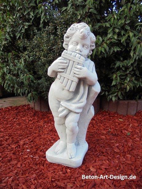 Gartenfigur, musizierend mit Panflöte, Höhe: 70 cm, Park & Gartendekoration, Skulptur, Statue, Steinfigur, Steinguss