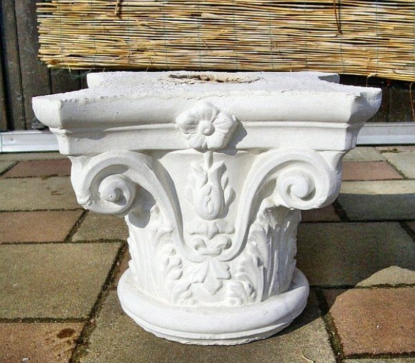 Kapitell im korinthischem Stil - Schaftdurchmesser- 20 cm für Betonsäulen, Park & Gartendekoration