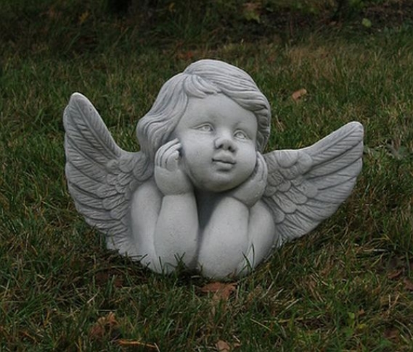 Angel face with wings