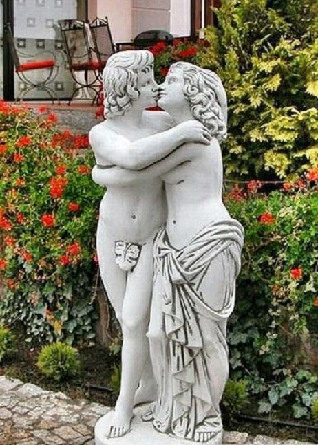 Figurengruppe, Liebespaar, Gartenfigur, Statue, Gartendekoration