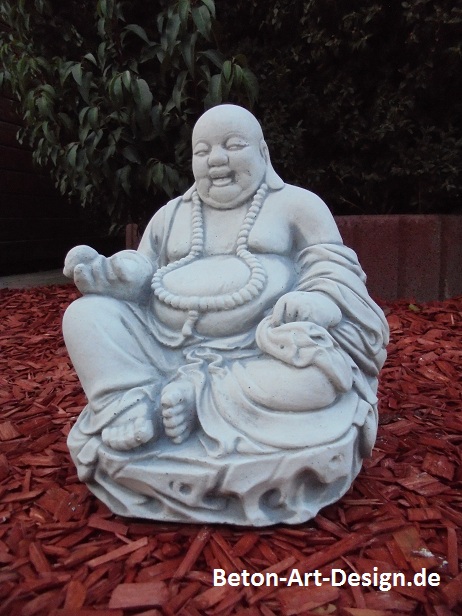 stone Buddha figure from white concrete 30 cm