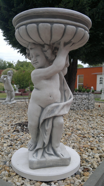 beautiful cherub with planter - Looking to the left