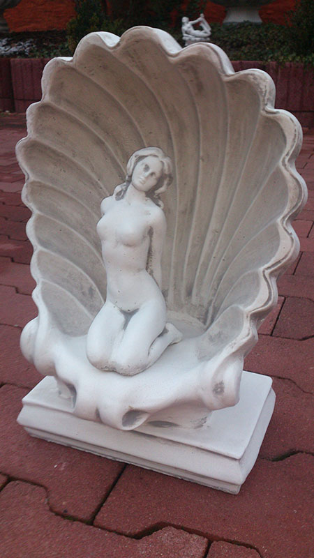 Gartenfigur "Frau in der Muschel" 41 cm hoch, Park & Gartendekoration, Skulptur, Steinguss, Steinfigur