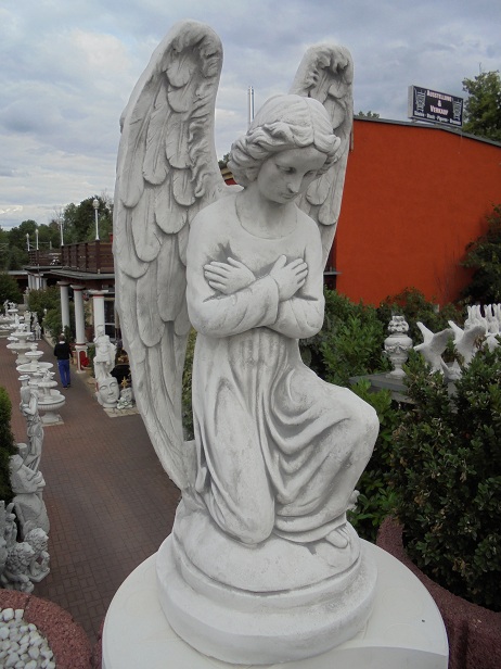 Gartenfigur / Grabfigur, Engel, 80 cm groß, Park & Gartendekoration, Steinfigur, Skulptur, Statue, Steinguss