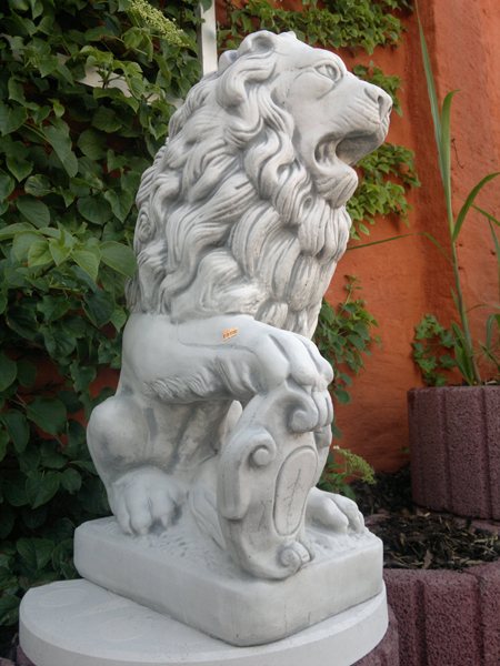 Gartenfigur, Steinfigur, Löwe, rechts, Höhe: 70 cm, Torwächter, Statue, Park & Gartendekoration
