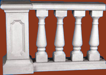 Balustradengeländer 92cm hoch Weissbeton