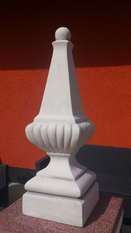 Pfeilerschmuck, Pfeilerspitze mit Sockel, 67 cm hoch, Park & Gartendekoration, Steinguss