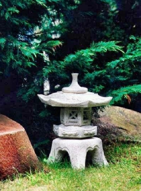 Japanlampe / Tempellampe, 56 cm, Gartendekoration, Steinguss
