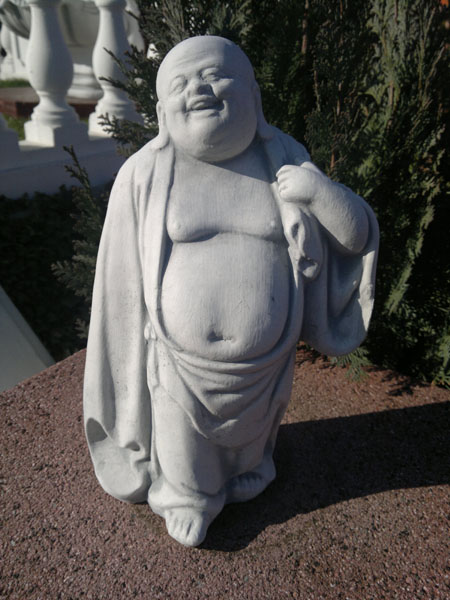 Gartenfigur, Steinfigur, "fröhlicher Buddha" Park & Gartendekoration, Steinguss, Feng Shui, Skulptur