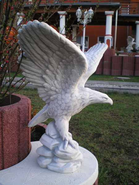 Gartenfigur, schöne Adlerfigur, Steinfigur, Statue, Höhe: 59 cm, Park & Gartendekoration, Skulptur