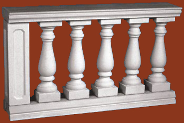 Balustradengeländer 73cm hoch -Weissbeton
