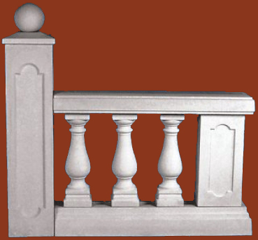 Balustradengeländer 91cm hoch Weissbeton