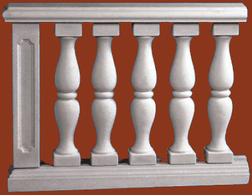 Balustradengeländer 92cm hoch Weissbeton