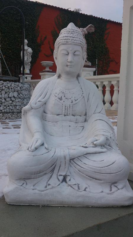 Gartenfigur, Buddha, Höhe 74 cm, Park & Gartendekoration, Steinguss, Skulptur