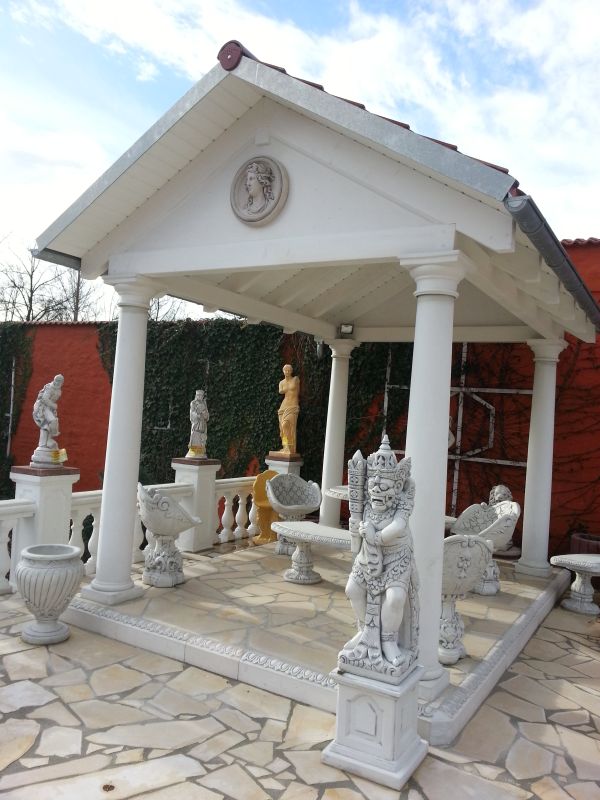 KOMPLETTSATZ Pavillon, 12,6 qm, Park & Gartendekoration, Steinguss, Säulen